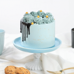 Azure Bliss blue chocolate drip cake for celebrations