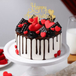 Crimson Vow Red Velvet Celebration Cake for anniversary