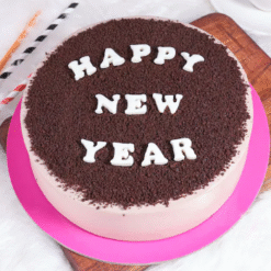 Midnight New Year Chocolate Truffle Cake with Rich Cream Design