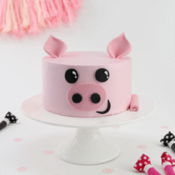 PiggyPop Pink Celebration Cake with cute pig theme design