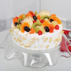 PureBite Sugar-Free Eggless Fruit Cake with fresh fruits
