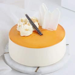 Alternative view of Vibrant Gerbera Bliss & Butterscotch Cake Combo