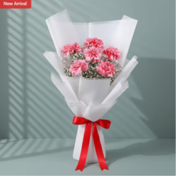 Blush charm carnation flower bouquet with fresh carnations