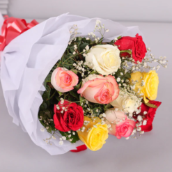 Alternative view of Romantic mixed roses flower bouquet