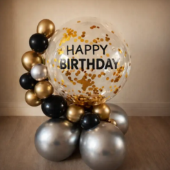 golden confetti balloon display luxe decor balloons online delivery India