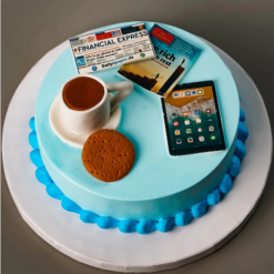 Dad's Tea & News Cake Father's Day designer cake with chai and newspaper theme
